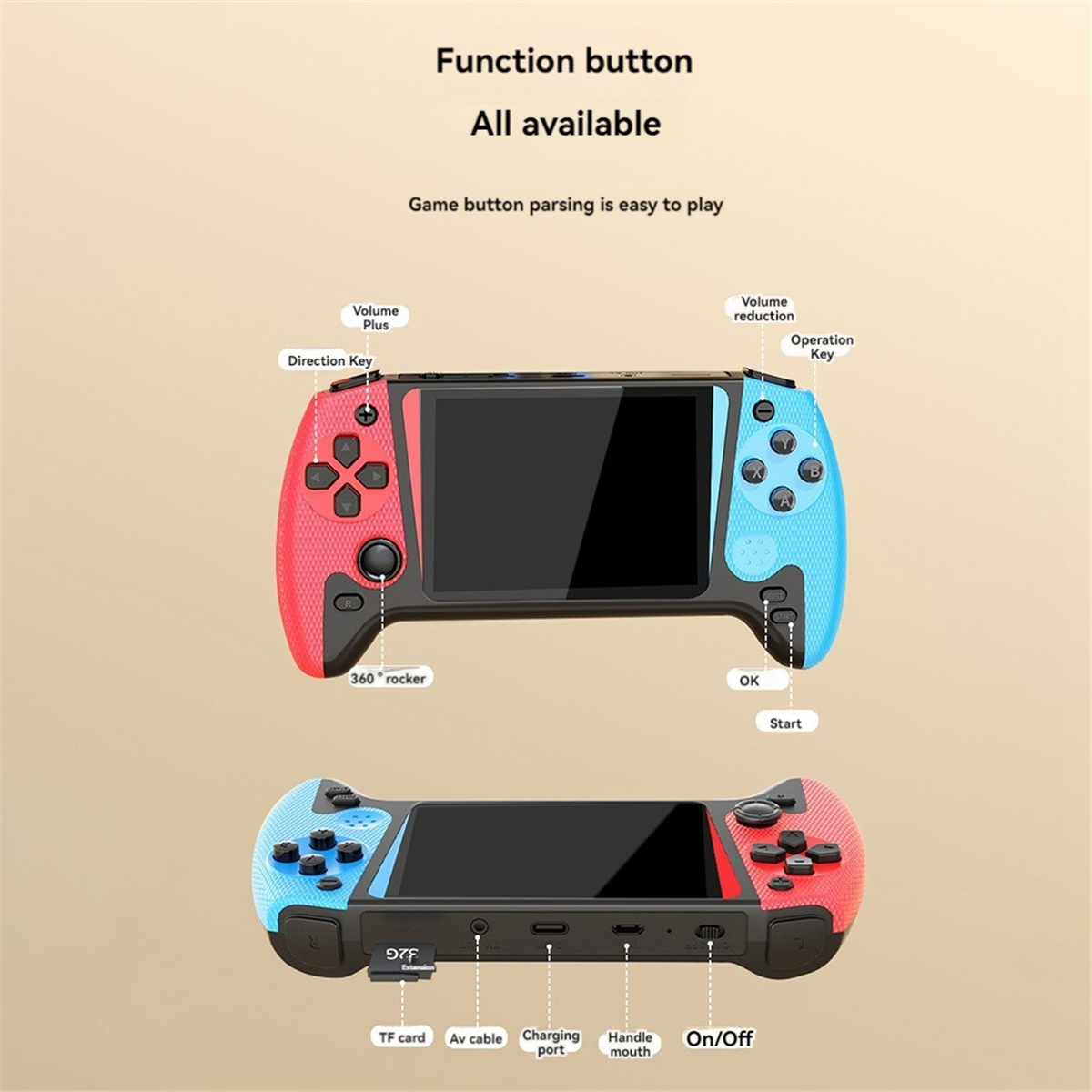 Gaming Console For 10 Year Old - ปฏิบัติคอนโซลวิดีโอเกมมือถือ 500 ใน 1 3.5 นิ้ว
