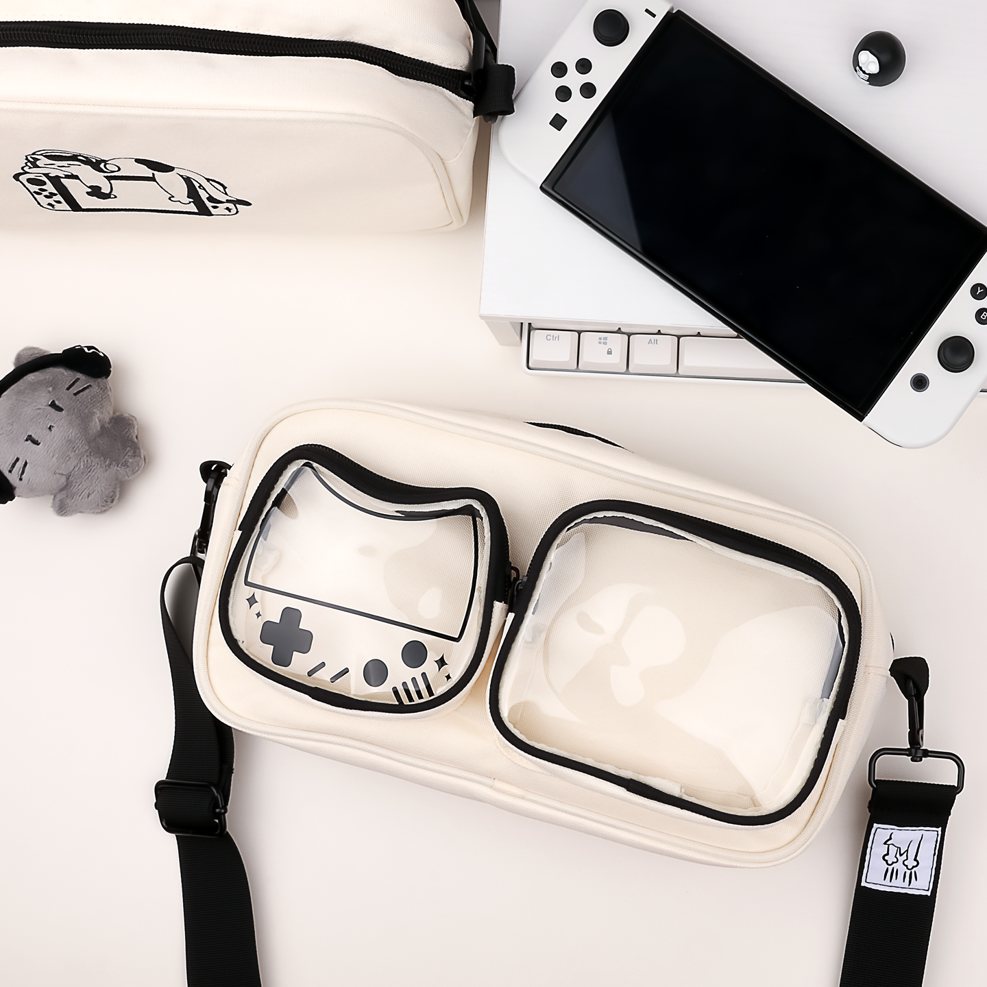 Gaming Console Display - กระเป๋าสะพายข้างสําหรับเล่นเกมธีมแมวสําหรับ Nintendo Switch /OLED/ Switch 2