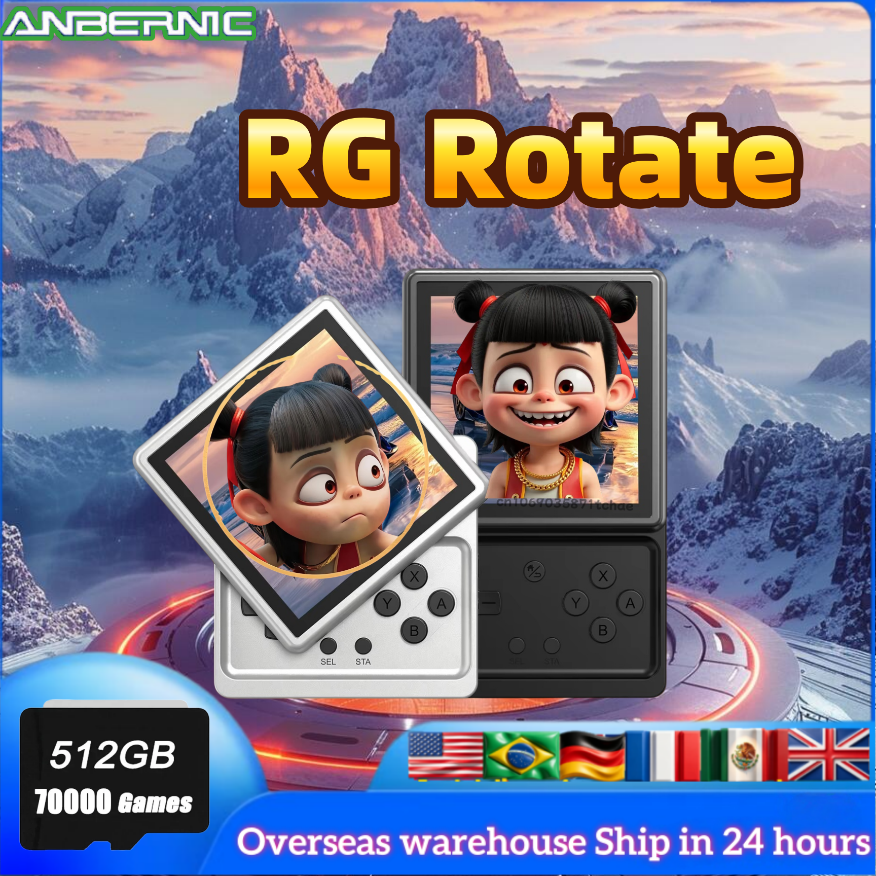 Gaming Console Under 5000 - เครื่องเล่นเกมพกพา Anbernic RG Rotate Retro ระบบ