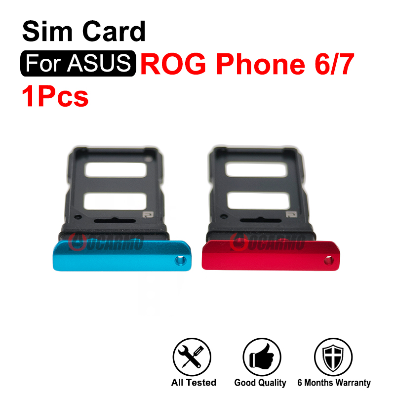 Gaming Console Asus - ถาดใส่ซิมสีน้ำเงินสีแดงสำหรับ ASUS ROG7 ROG Phone 6