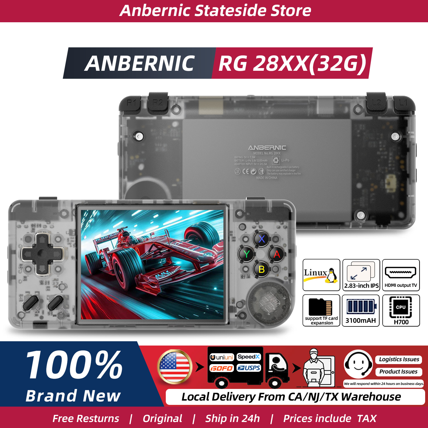 Gaming Console Under 5000 - เครื่องเล่นเกมพกพา ANBERNIC RG28XX หน้าจอ IPS 2.83
