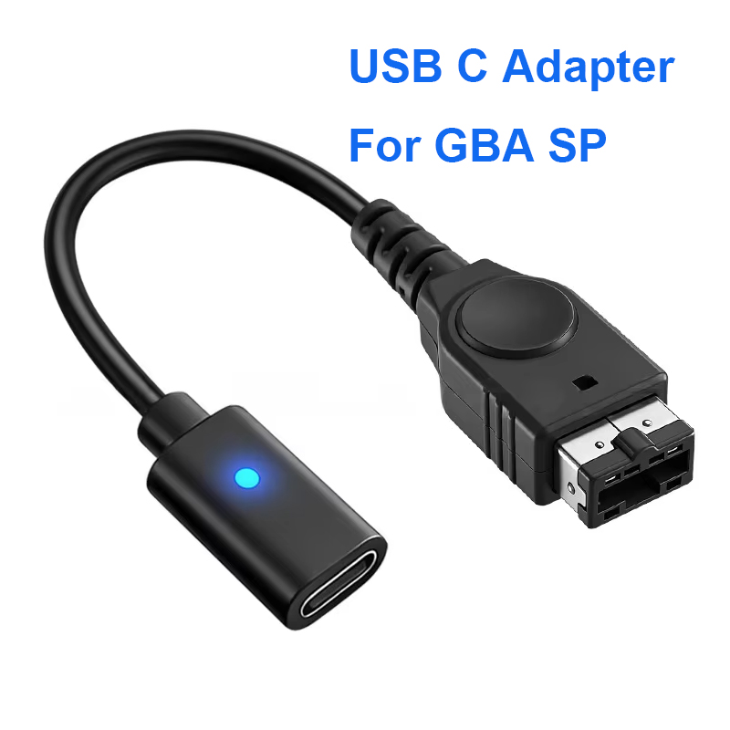 Gaming Console Usb - อะแดปเตอร์ชาร์จ USB-C สีดำขนาด 10 ซม. พร้อมไฟแสดงสถานะ