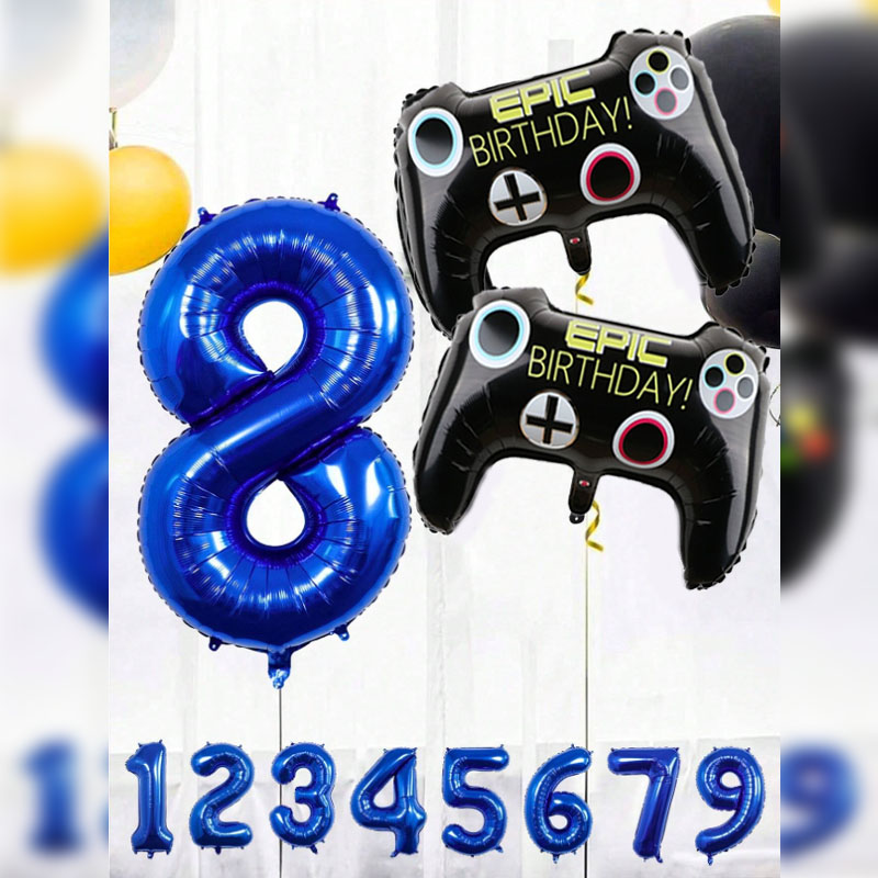 Gaming Console Handle - 3 ชิ้นวิดีโอเกม Party Supplies ชุดเด็กทารกวันเกิดตกแต่ง Happy