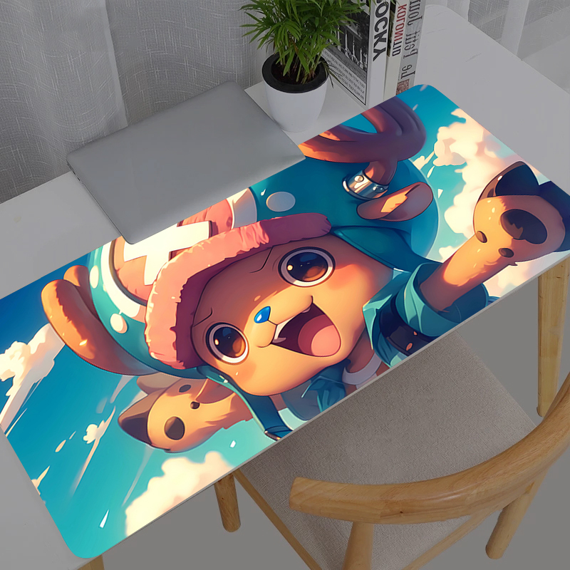 Gaming Console Desk - แผ่นรองเมาส์คอมพิวเตอร์ลายอนิเมะ วันพีซ ช็อปเปอร์ แผ่นรองเมาส์เกมเมอร์ขนาดใหญ่ XXL แผ่นรองเมาส์สำหรับโต๊ะทำงาน