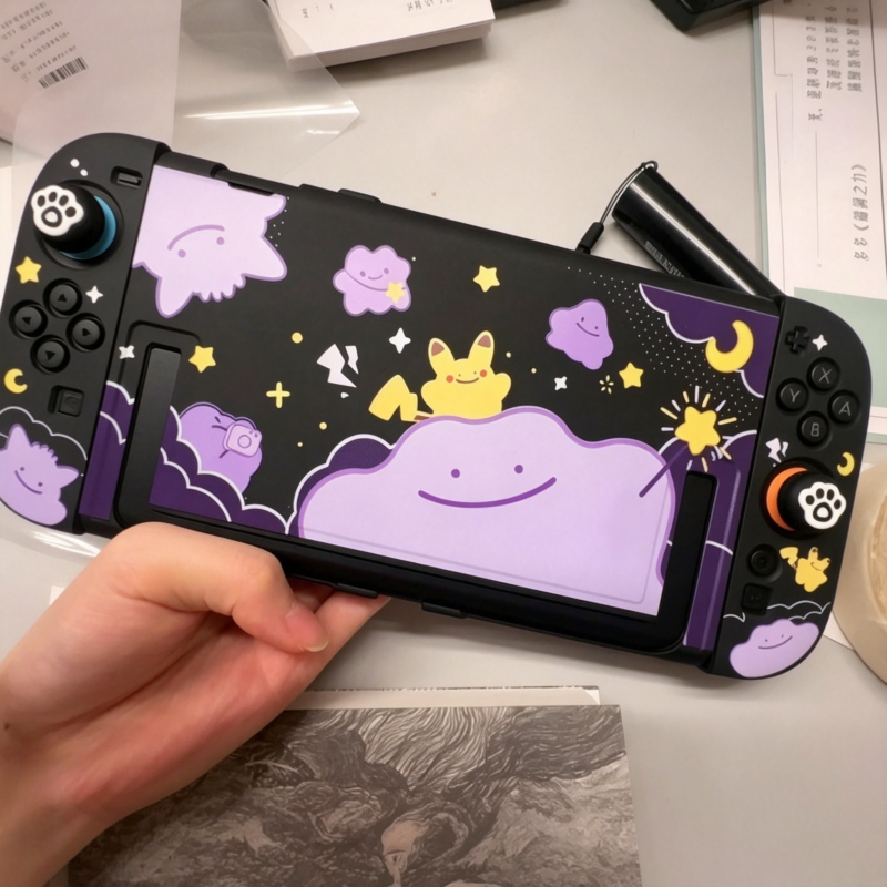 Gaming Console Free - เคสแข็งแบบด้านลายดิทโต้สำหรับ Nintendo Switch 2 พร้อมจอยคอน อุปกรณ์เสริมคอนโซลเกมพกพา