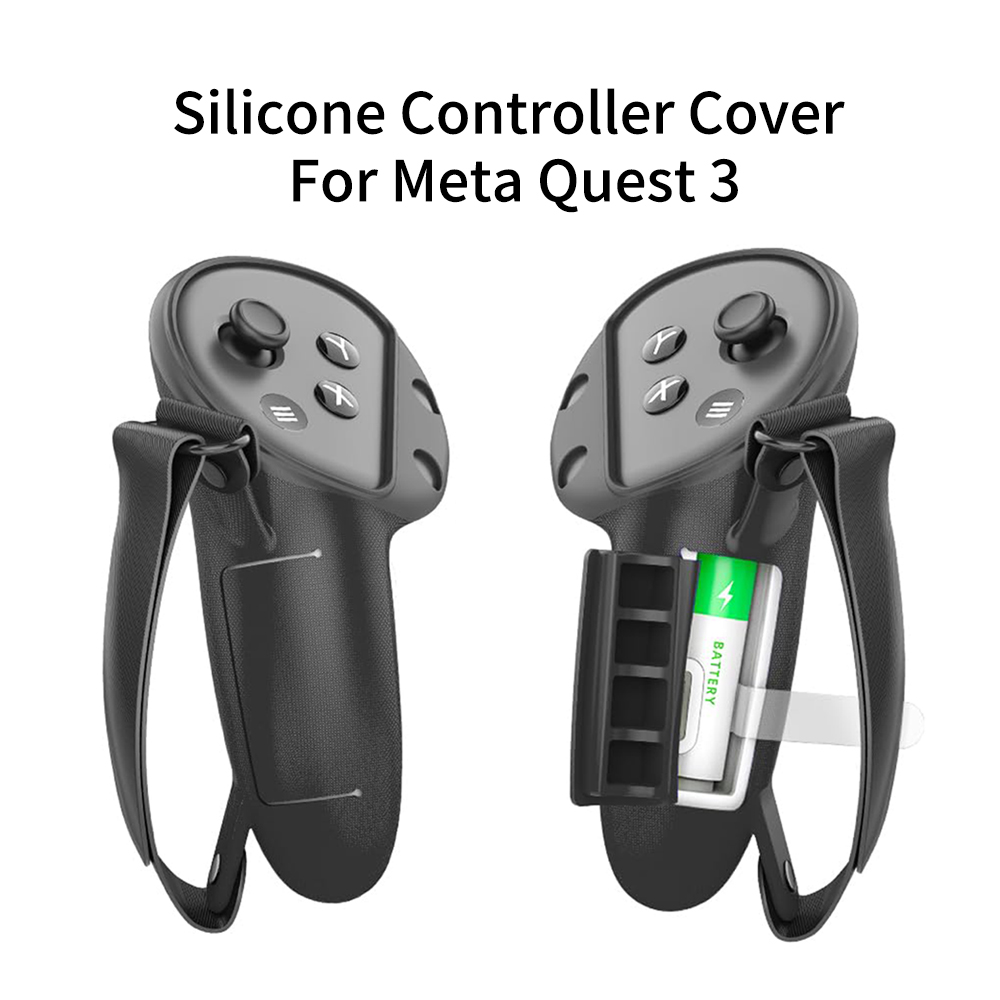 Vr Lens Protector - พร้อมเปลี่ยนแบตเตอรี่เปิดฝาครอบและสายรัด Knuckle ซิลิโคนป้องกัน Controller สําหรับ Meta