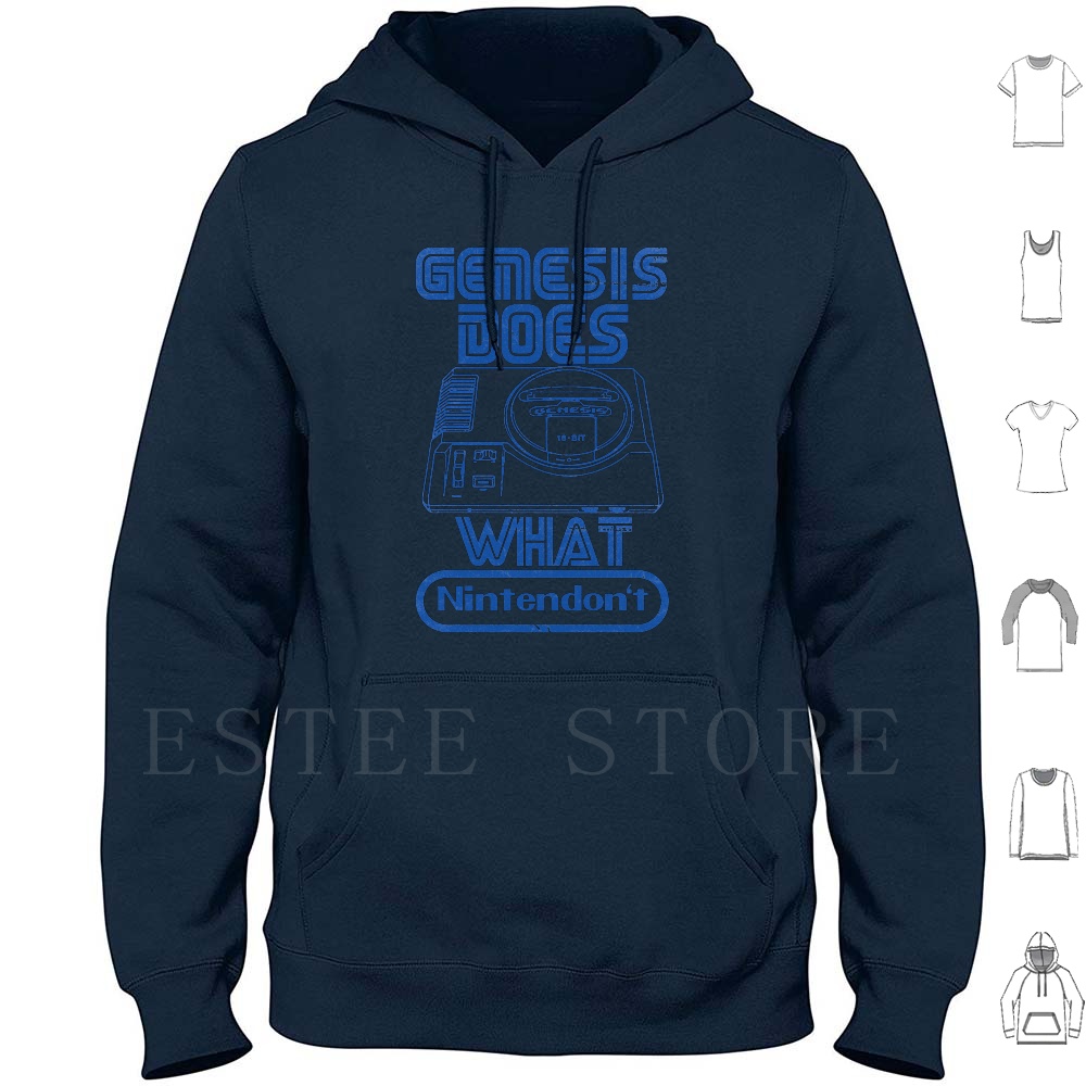 Gaming Console Old School - คอนโซล Wars Hoodie แขนยาวโลโก้ Megadrive Genesis
