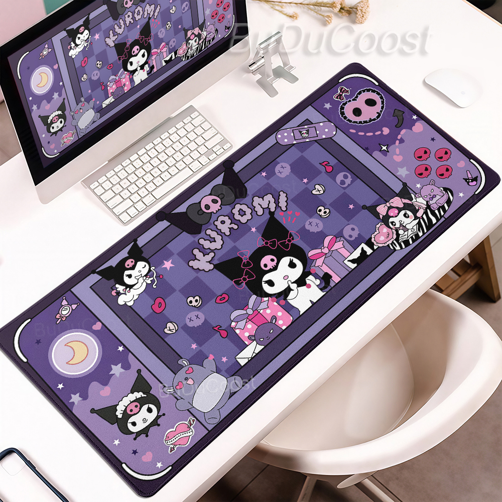 Gaming Console Portable Pc - สีชมพูสีม่วงการ์ตูนคุโรมิ เอ็กซ์เอ็กซ์แอลแผ่นรองเมาส์อุปกรณ์เสริมพีซีเกมเมอร์ อัลฟอมบริลลาแผ่นรองโต๊ะคอมพิวเตอร์แล็ปท็อปเกมมิ่งพีซีคีย์บอร์ดแผ่นรองเมาส์