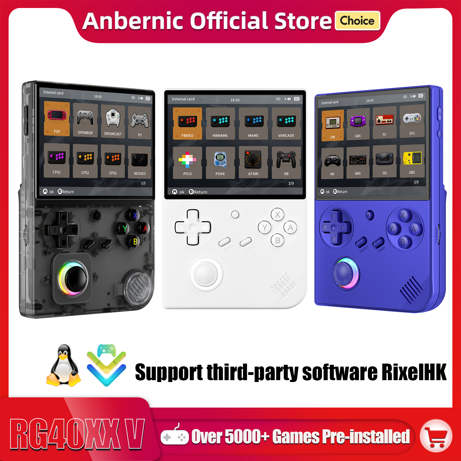 Gaming Console Old - เครื่องเล่นเกมพกพา Anbernic RG 40XXV ระบบ Linux