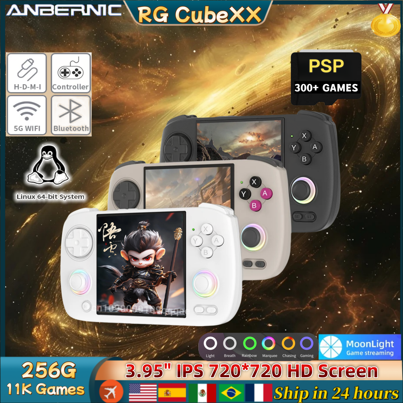 Gaming Console Bluetooth - ANBERNIC RG CubeXXคอนโซลเกมมือถือ 3.95 