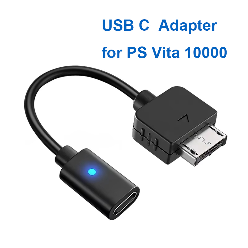 Gaming Console Usb - อะแดปเตอร์ชาร์จ USB-C สีดำขนาด 10 ซม. พร้อมไฟแสดงสถานะ