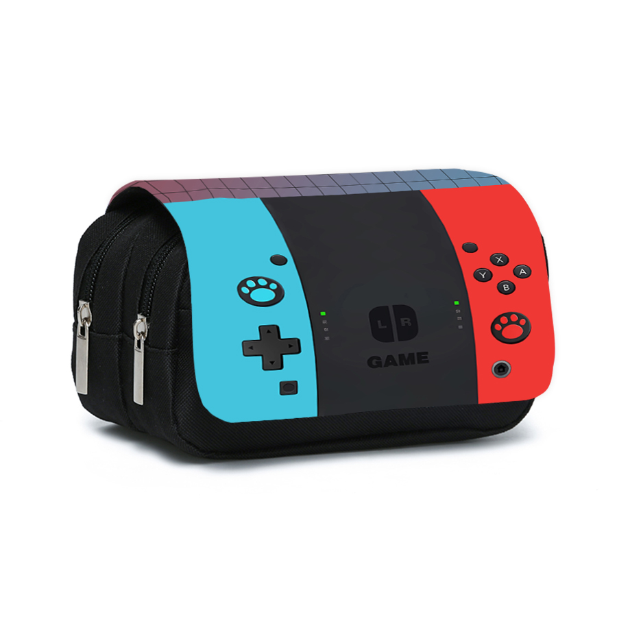 Gaming Console Old - เกมคอนโซลกระเป๋าใส่ปากกาแบบพลิกสองชั้นสำหรับเด็กชาย/เด็กหญิงของขวัญที่ดีที่สุด 2D การ์ตูนวัยรุ่นกระเป๋าใส่ปากกาอุปกรณ์การเรียนสำหรับเด็ก
