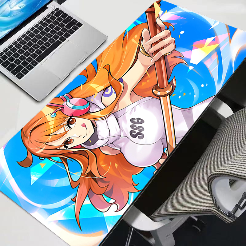 Gaming Console Desk - แผ่นรองเมาส์เกมเมอร์วันพีซนามิอะนิเมะโน้ตบุ๊คเกมแผ่นรองเมาส์ XXL แผ่นรองคีย์บอร์ดขนาดใหญ่แผ่นรองเมาส์แผ่นรองเม้าส์สำหรับเล่นเกม