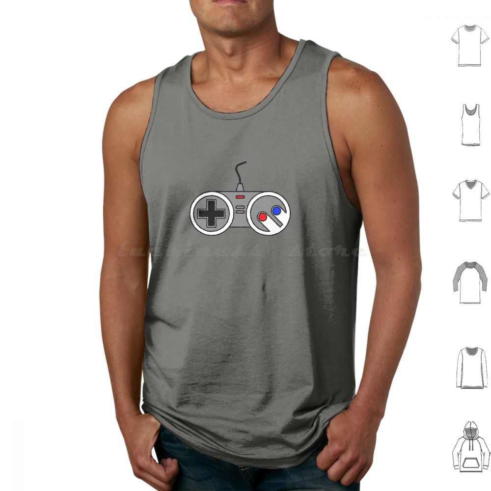 Gaming Console Old School - เสื้อกล้ามจอยแพด เสื้อกั๊กแขนกุด จอยแพด จอยสติ๊ก คอนโทรลเลอร์ คอนโทรล