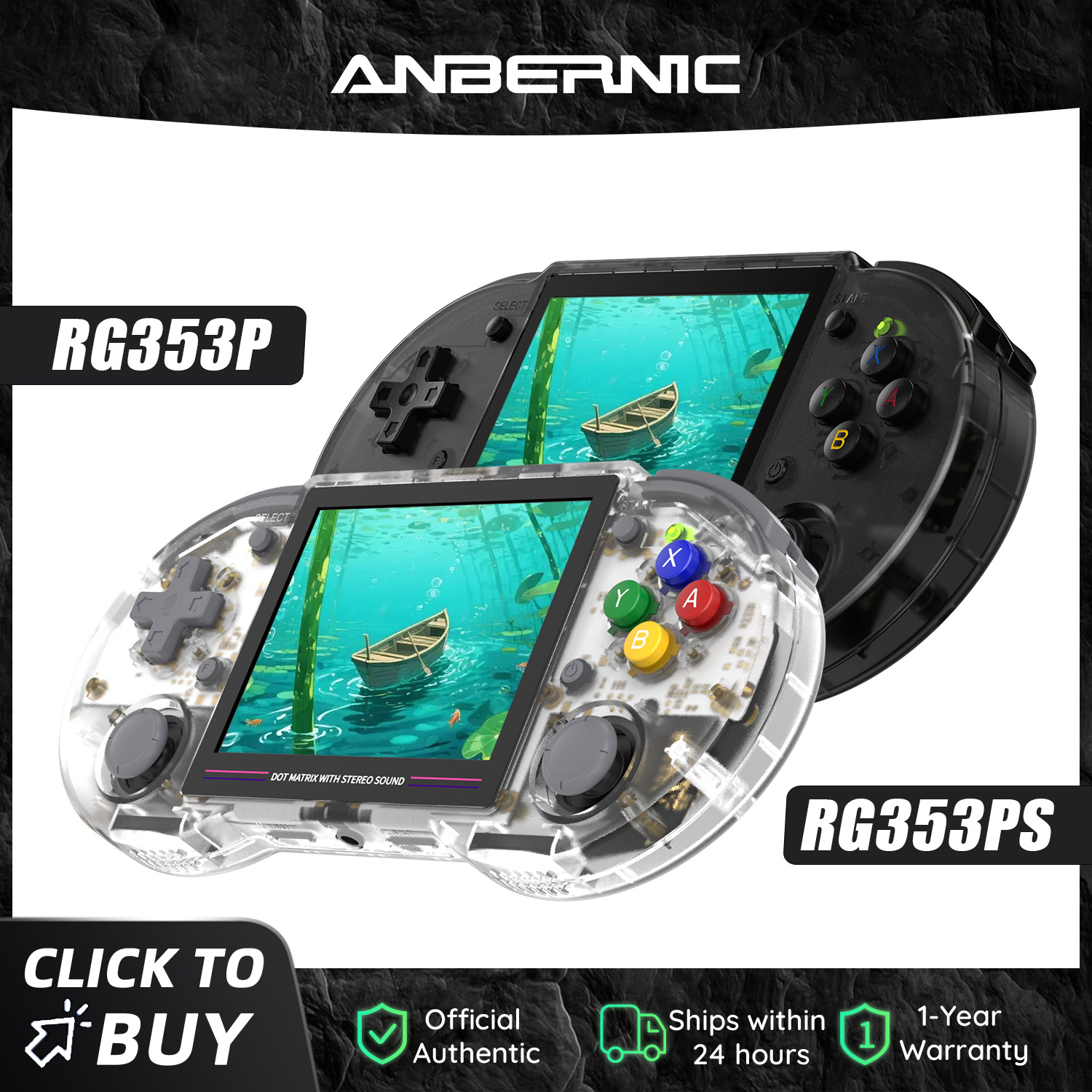 Gaming Console Bluetooth - แอนเบอร์นิค RG353P RG353PS 64 บิตคอนโซลเกมพกพาเรโทร RK3566