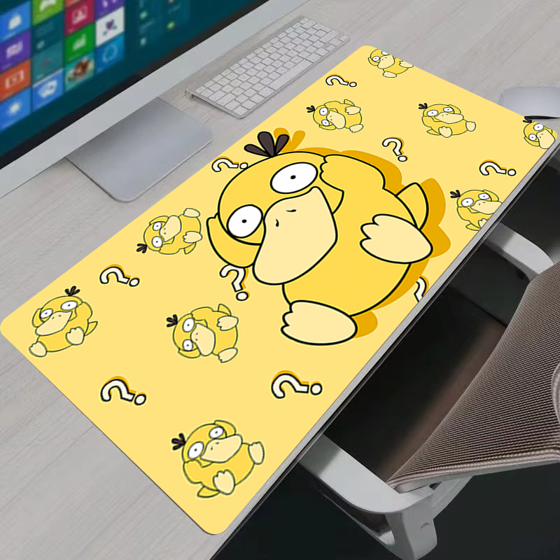 Gaming Console Portable Pc - แผ่นรองเมาส์อะนิเมะ P-Pokemon Psyduck XXL แผ่นรองเมาส์สำหรับเล่นเกมขนาดใหญ่แผ่นรองโต๊ะยางกันลื่นแล็ปท็อปพีซีอุปกรณ์เสริมแผ่นรองคีย์บอร์ดเกมเมอร์