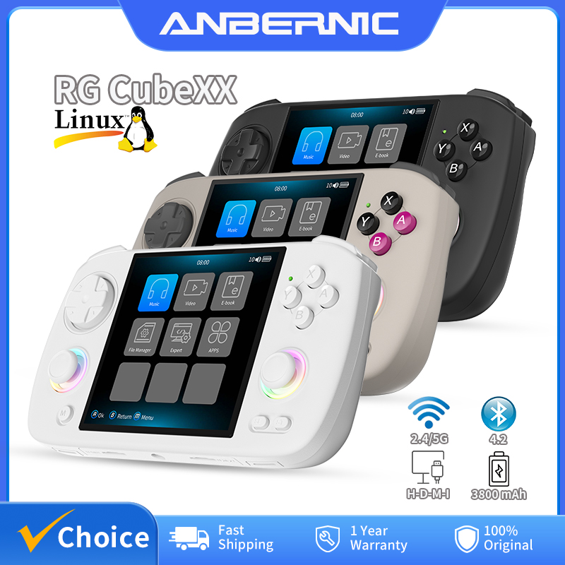 Gaming Console Bluetooth - ANBERNIC RG Cubexx Retro คอนโซลเกมมือถือ 3.95