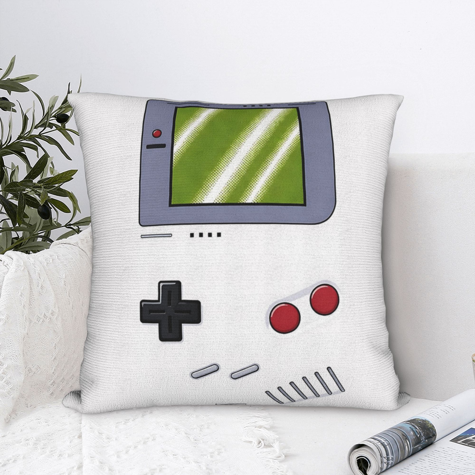 Gaming Console Old School - ปลอกหมอนเกมมิ่งแบบพกพา สไตล์วินเทจ ผลิตจากโพลีเอสเตอร์เนื้อนุ่ม ของขวัญสำหรับเกมเมอร์ ปลอกหมอนตกแต่งบ้าน พร้อมบริการดรอปชิปปิ้ง