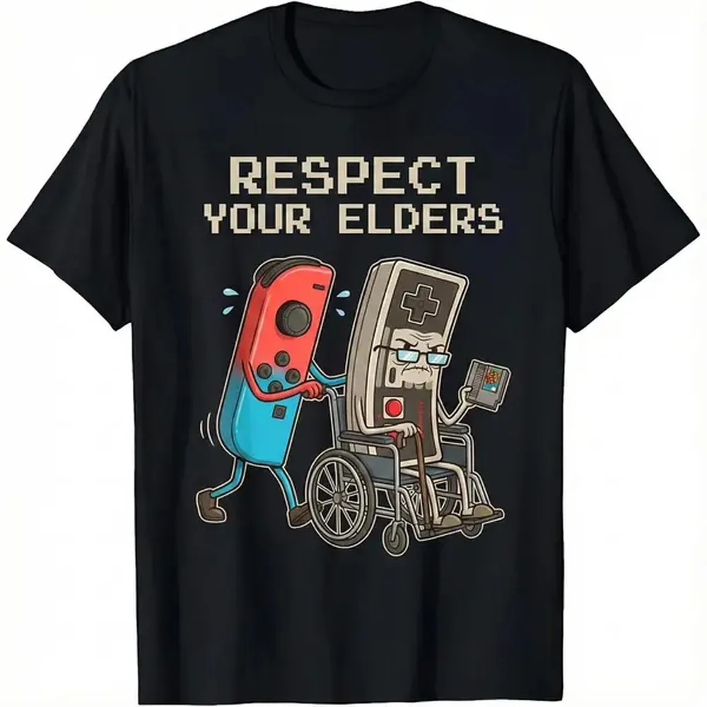 Gaming Console Old School - เสื้อยืดลายกราฟิกเกมเมอร์ย้อนยุคสุดฮา ผ้าฝ้ายนุ่ม สไตล์วินเทจ ของขวัญสำหรับคนรักเกมส์ ดีไซน์ตลกไม่ซ้ำใคร สำหรับผู้ชายและผู้หญิง