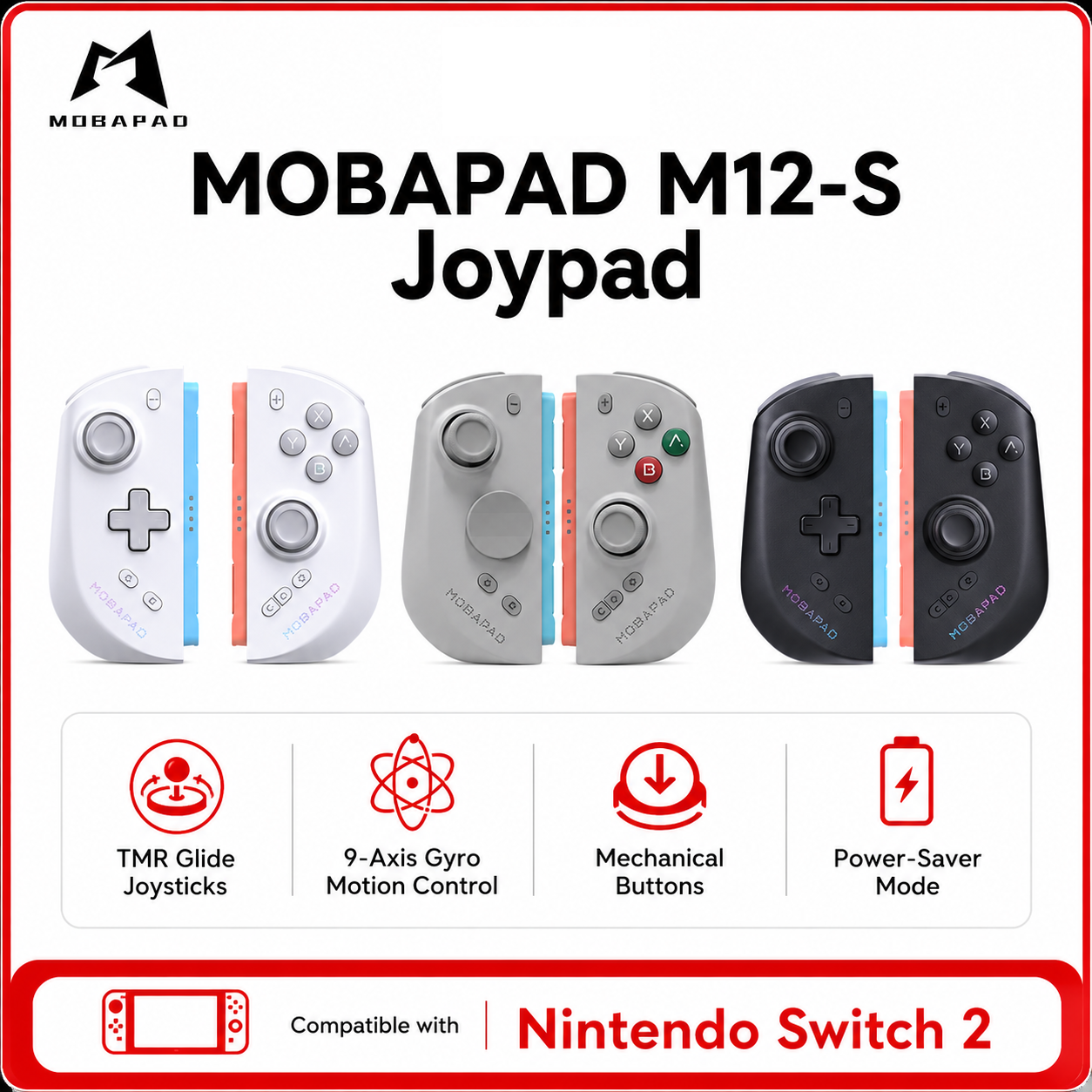 Gaming Console Bluetooth - คอนโทรลเลอร์เกม MOBAPAD M12 S/HD สำหรับ Nintendo