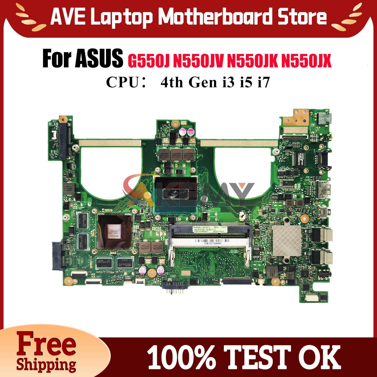 Gaming Console Asus - เมนบอร์ดแล็ปท็อป N550JV สำหรับ ASUS ROG N550JV