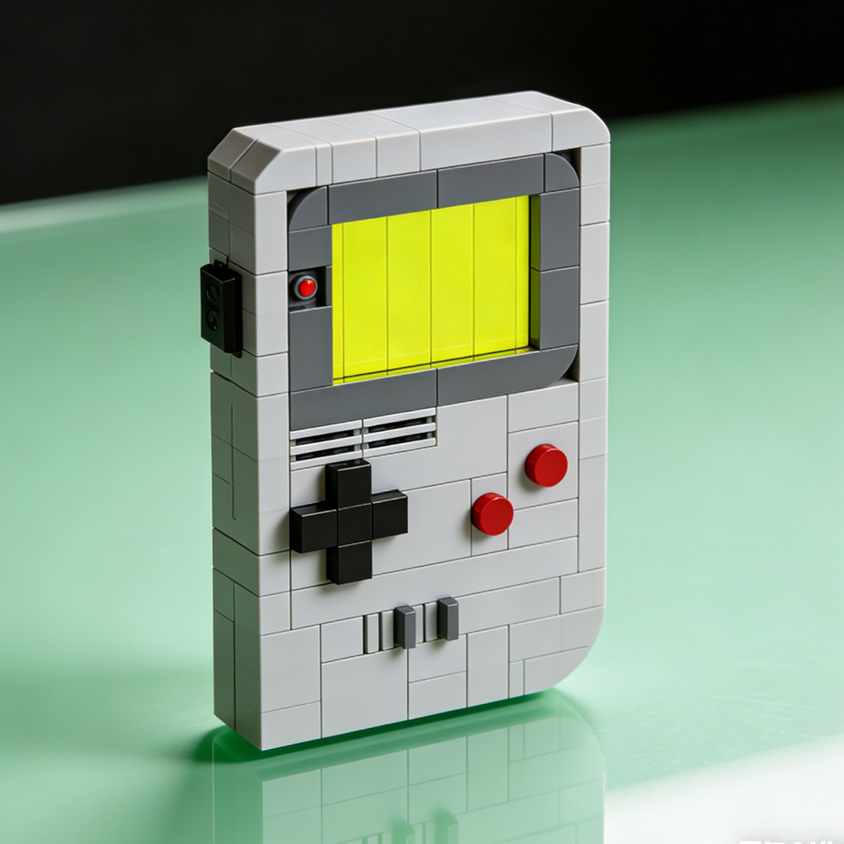 Gaming Console Old School - จอยสติ๊กเกมพกพาสำหรับเกมเมอร์ คอนโซลเกมย้อนยุค ชุดตัวต่อพกพา ของเล่นบล็อก DIY ของขวัญ