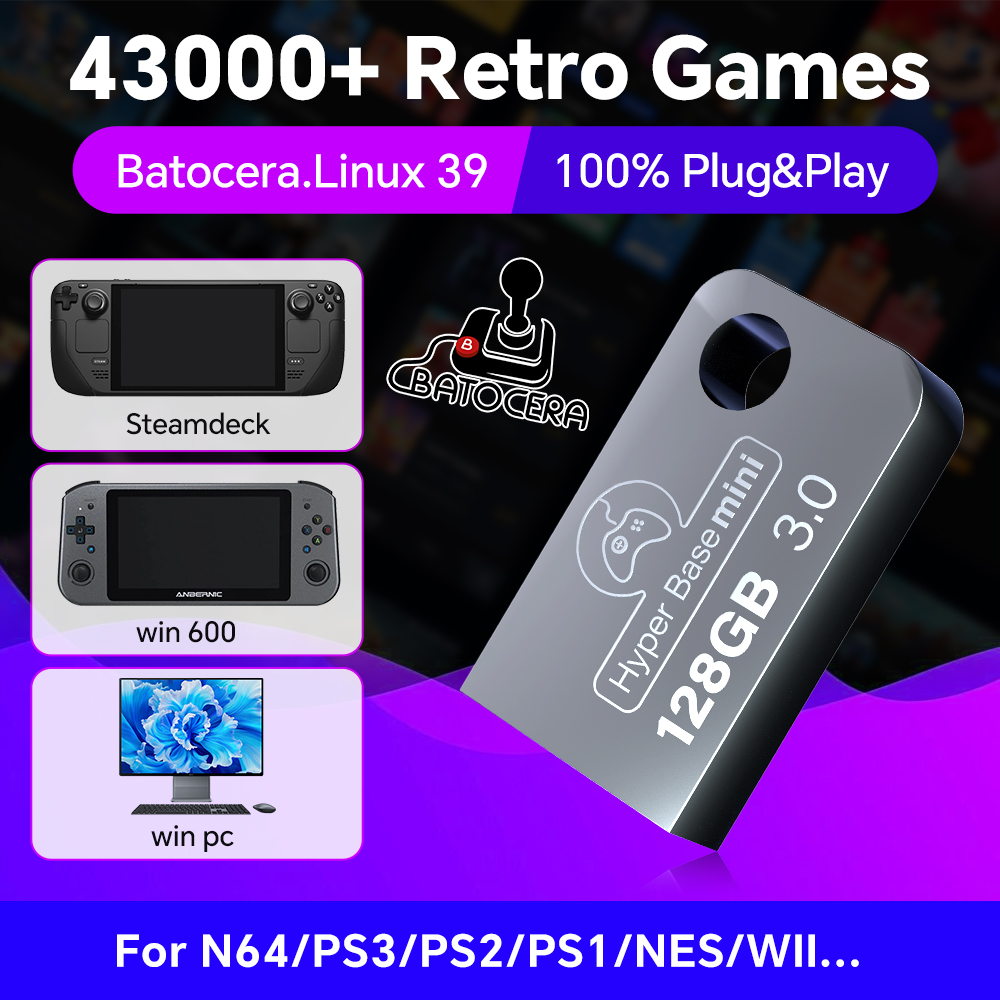 Gaming Console Station - Batocera แฟลชไดร์ฟ USB 128G สำหรับ Windows