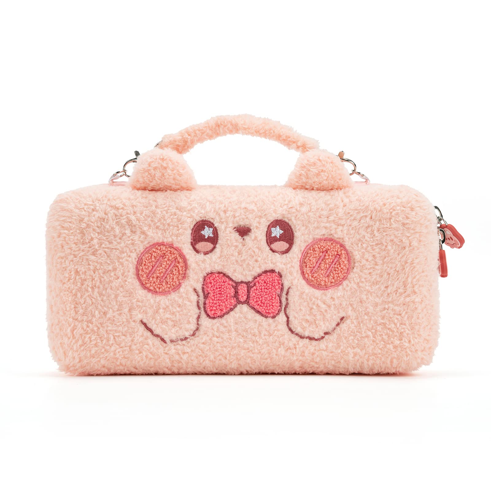 Gaming Console Bag - GeekShare Nintendo Switch ใหม่เคสพกพาสีชมพูน่ารักตุ๊กตากระต่าย iPhone แบบพกพาสำหรับ