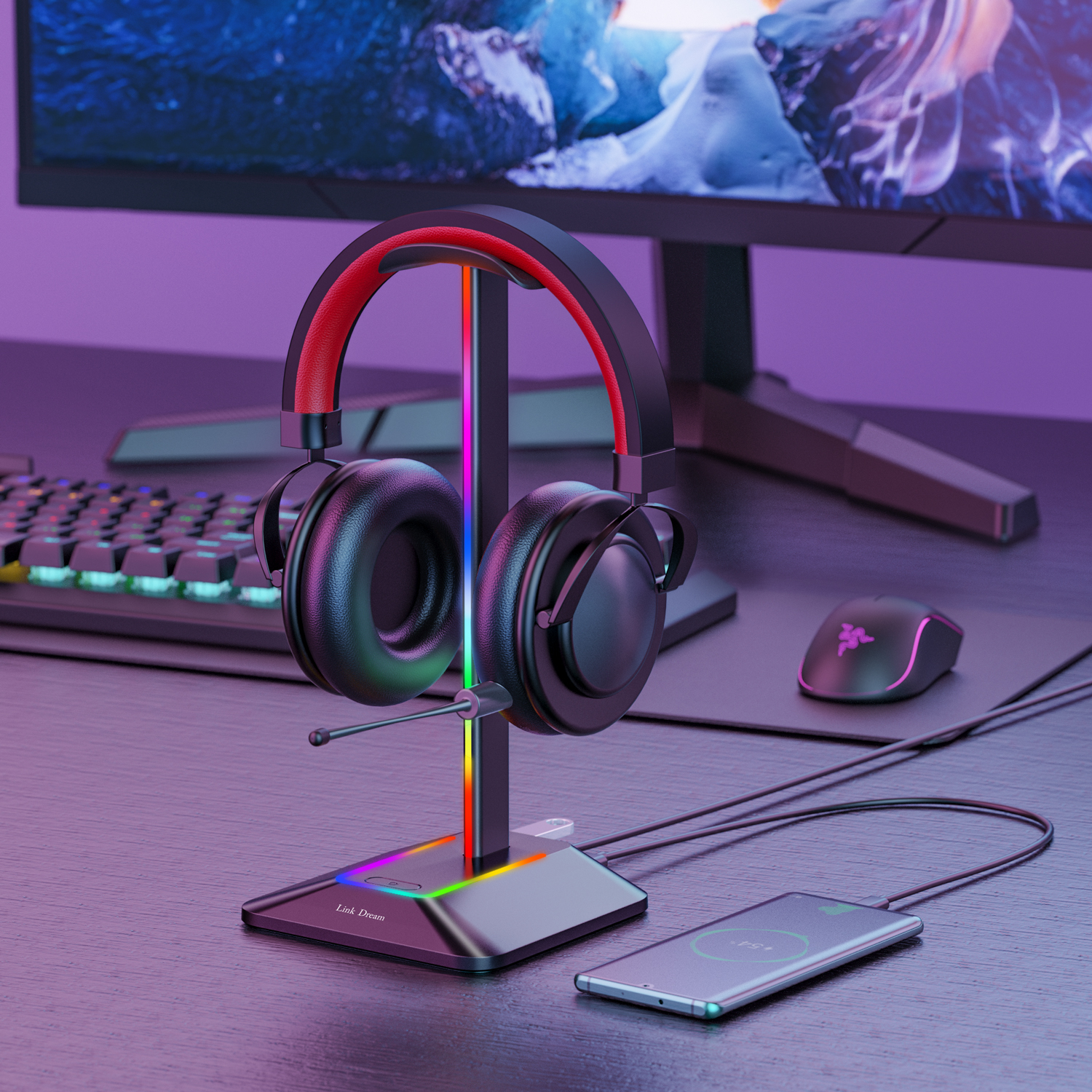 ใหม่ Bee Z8 RGB หูฟัง Stand Ho - Gaming Console Desk บทวิจารณ์และราคา