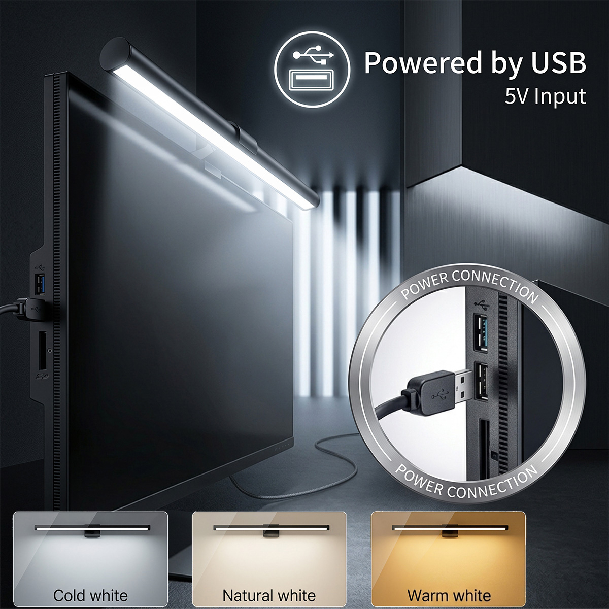 ไฟ LED แบบ USB สำหรับแขวนหน้าจ - Gaming Console Desk บทวิจารณ์และราคา