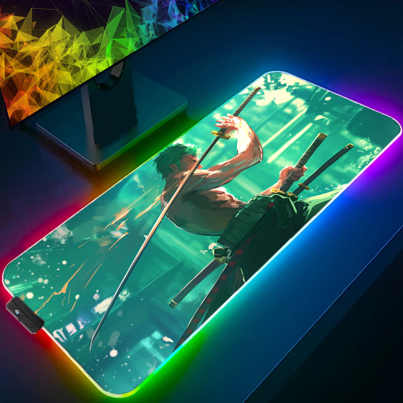 ONE PIECE Zoro Mouse Pad RGB อ - Gaming Console Desk บทวิจารณ์และราคา