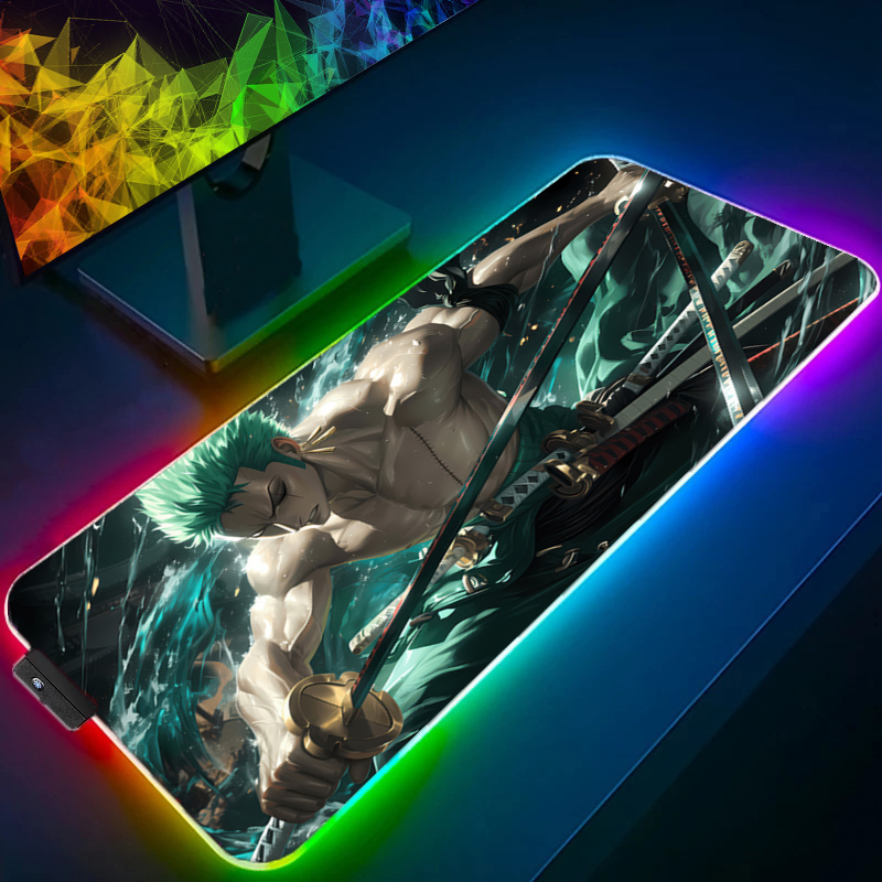 ONE PIECE Zoro Mouse Pad RGB อ - Gaming Console Desk บทวิจารณ์และราคา