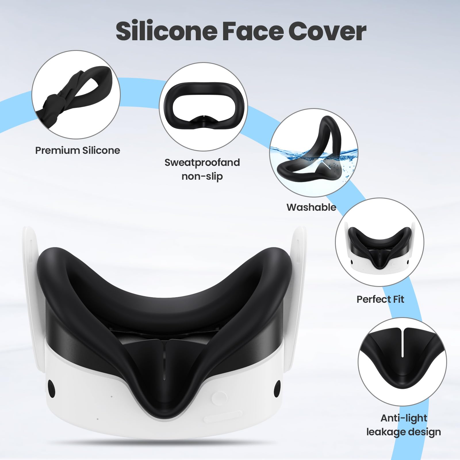 ซิลิโคนFacial CoverสําหรับQues - Vr Lens Protector บทวิจารณ์และราคา